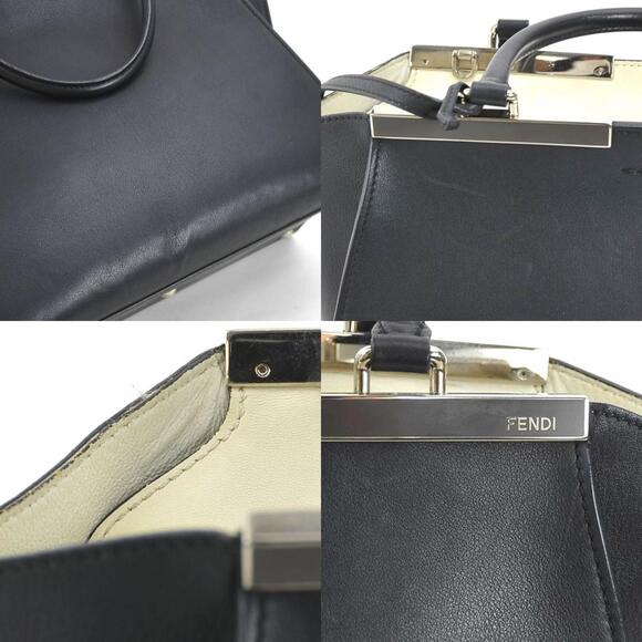 FENDI Black Leather Shoulder Bag